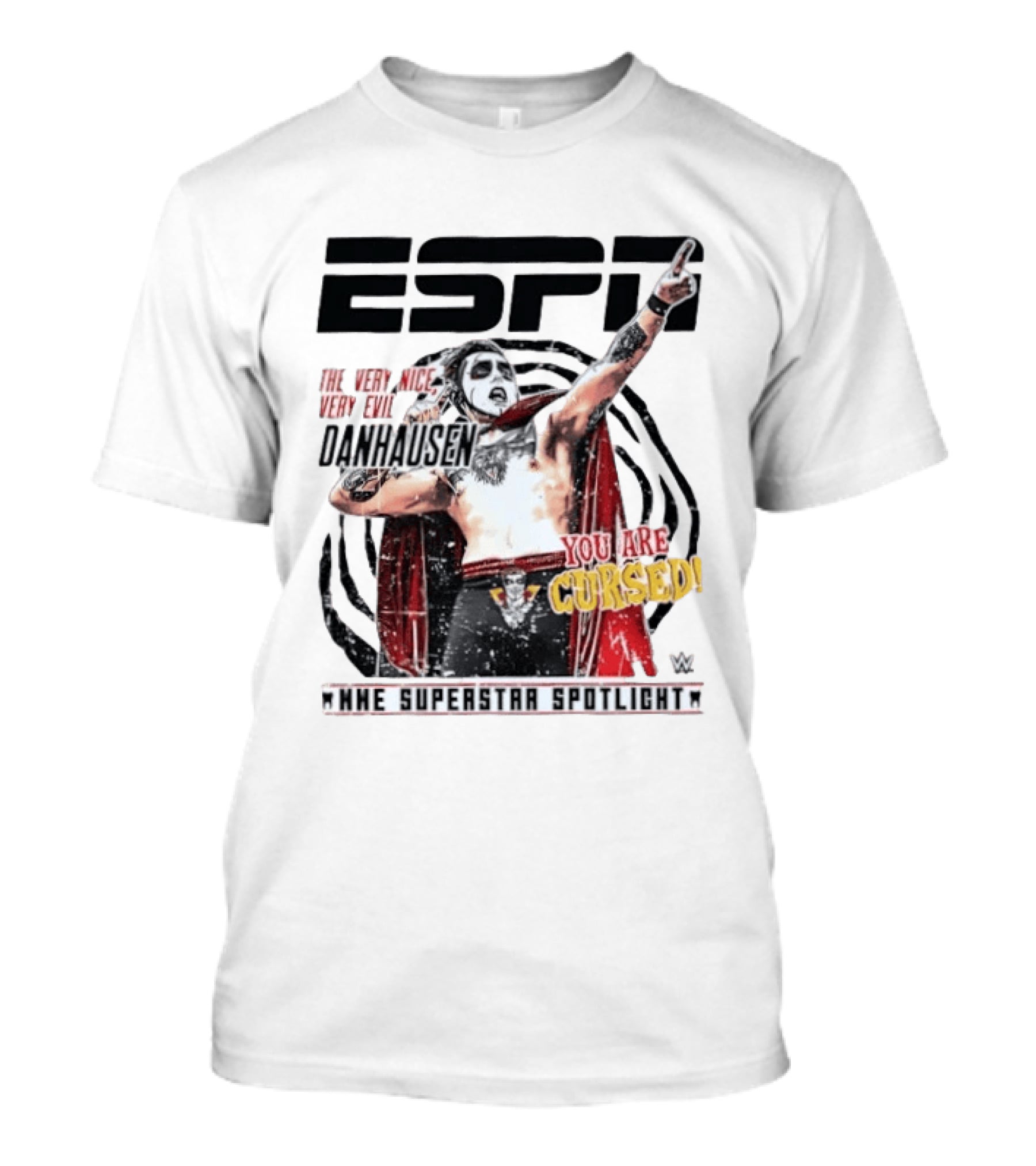 ESPN Danhausen WWE Superstar Spotlight You Are Cursed Very Nice Very Evil T-Shirt