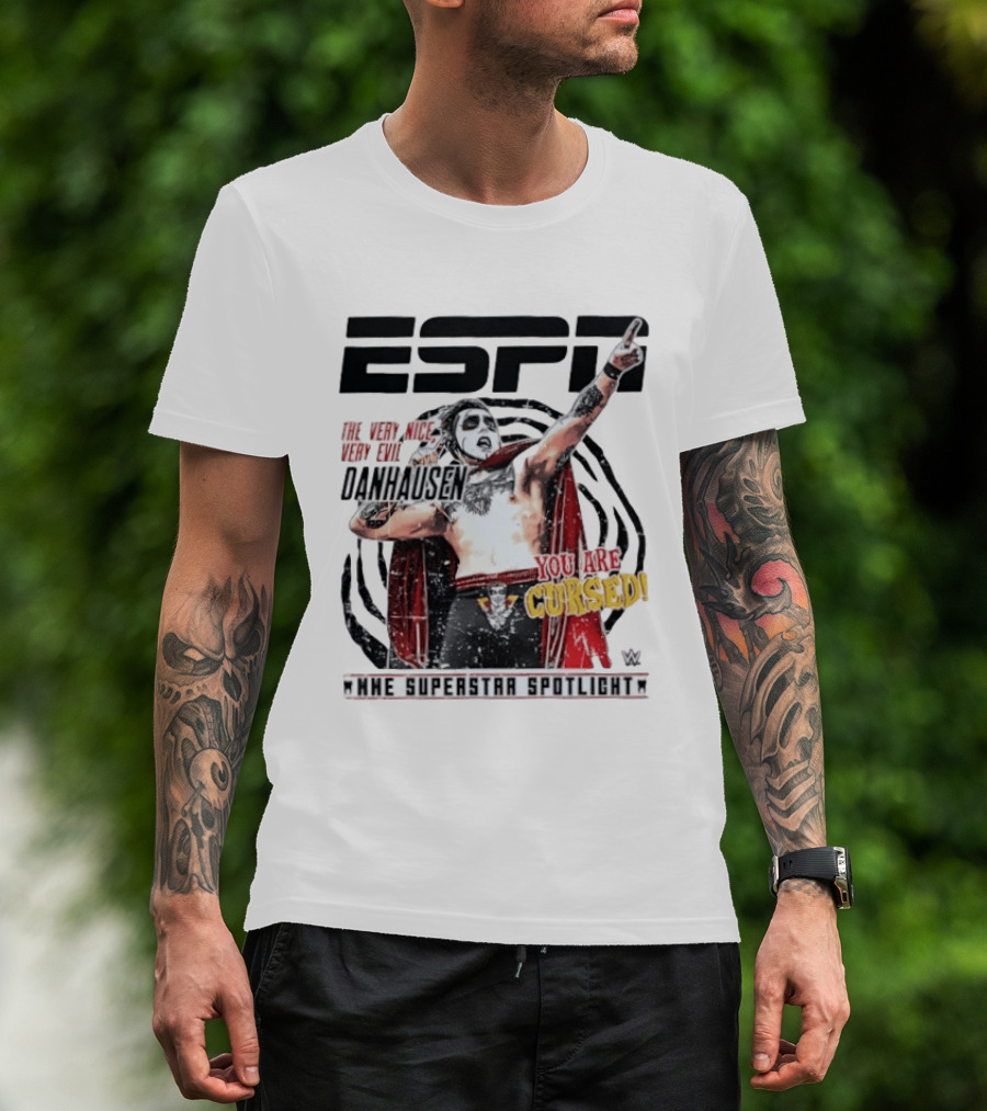 ESPN Danhausen WWE Superstar Spotlight You Are Cursed Very Nice Very Evil T-Shirt