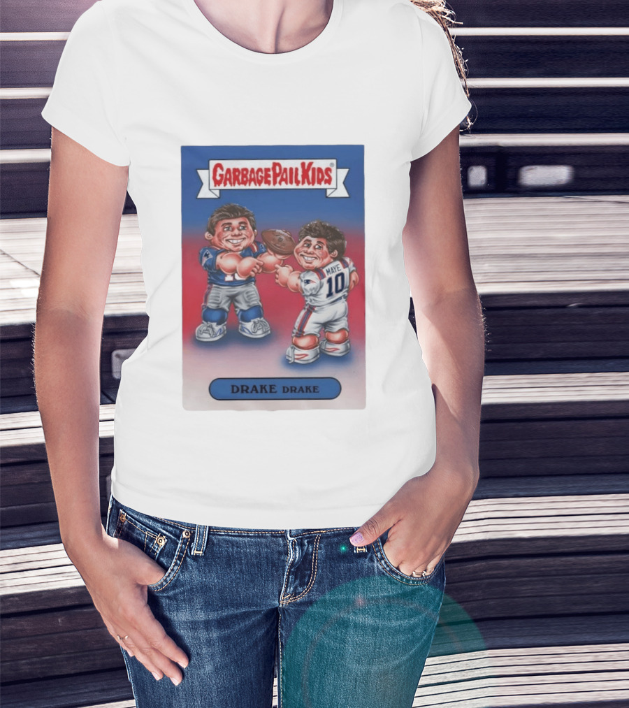 Garbage Pail Kids Drake Maye New England Patriots 10 T-Shirt