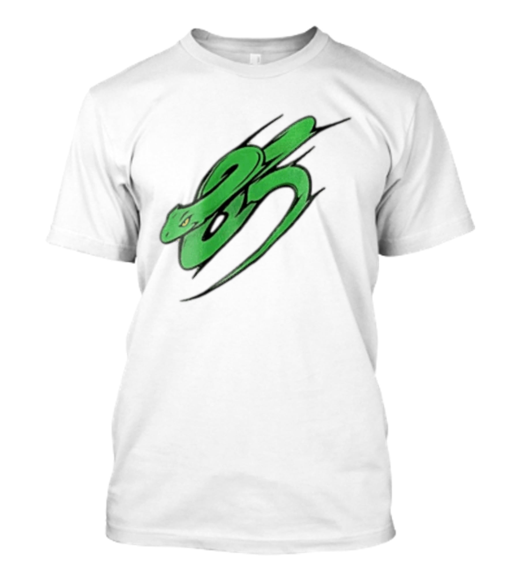 Green Snake Shaped Number Five Serpent T-Shirt