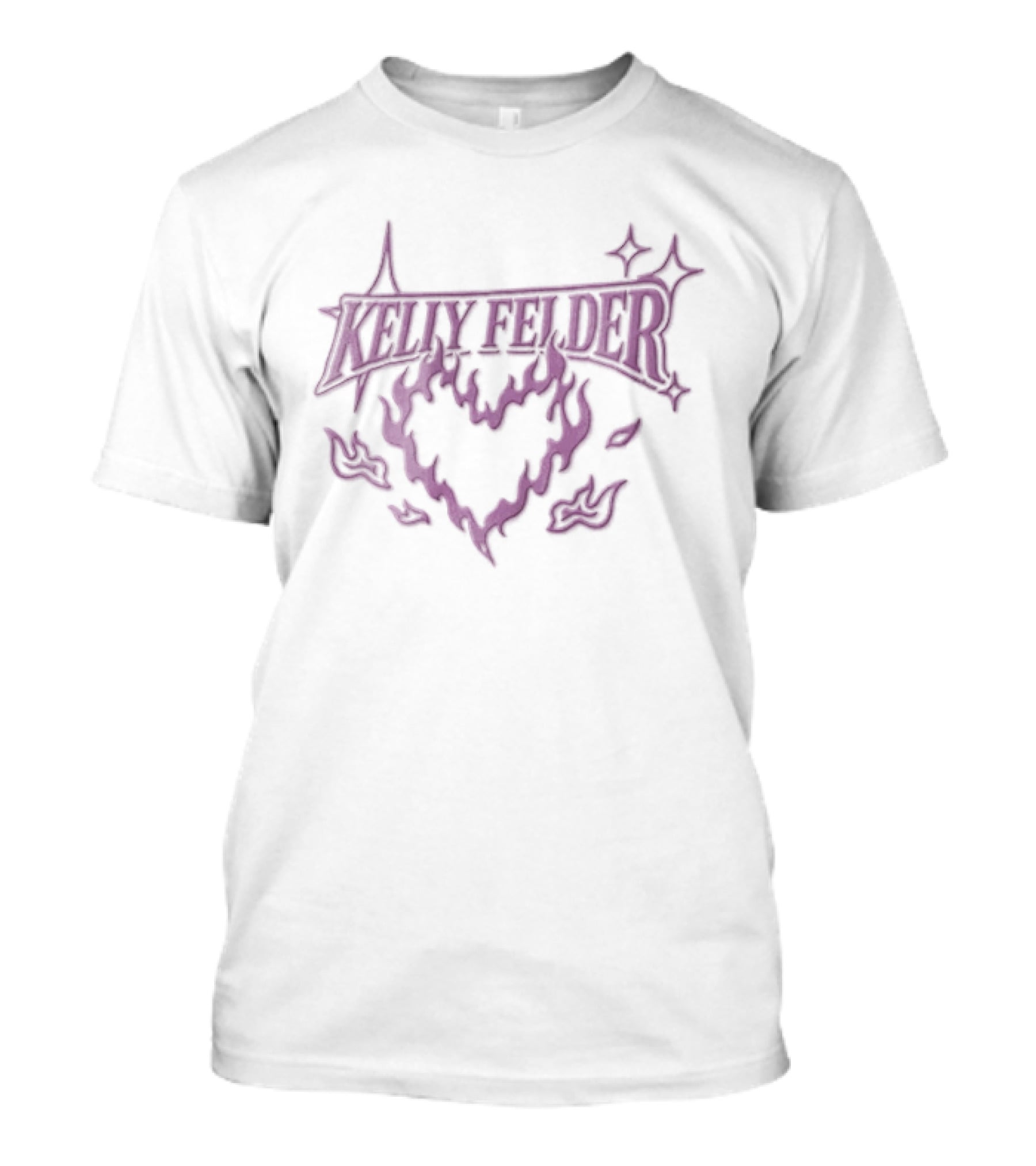 Kelly Felder Purple Flaming Heart Sparkle T-Shirt