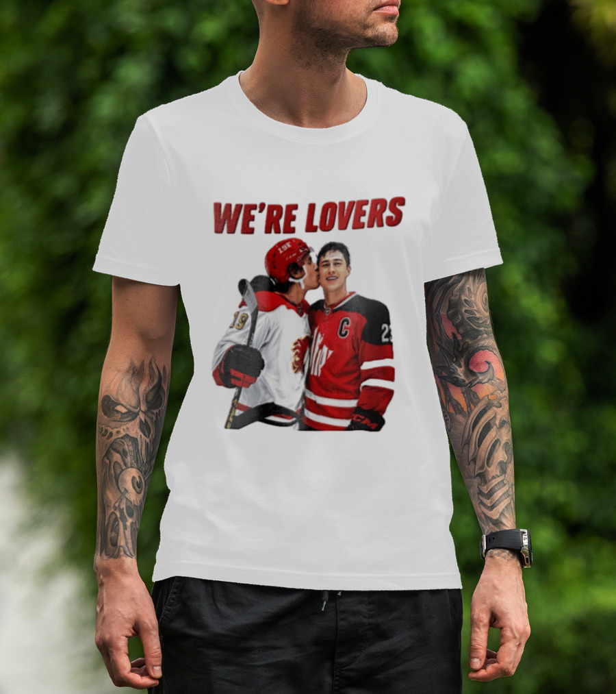 NHL Calgary Flames Matthew Tkachuk Quinn Hughes We're Lovers T-Shirt