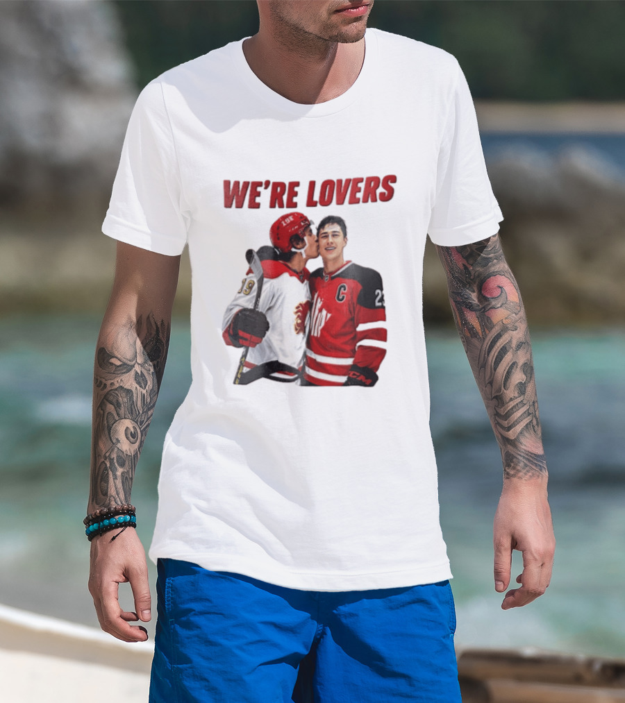 NHL Calgary Flames Matthew Tkachuk Quinn Hughes We're Lovers T-Shirt