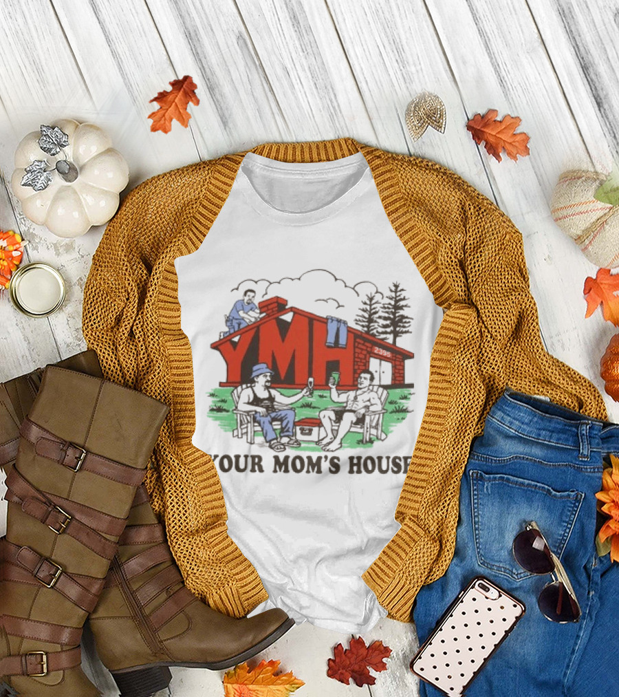YMH Your Mom's House Outdoor Hangout Scene At Cabin T-Shirt