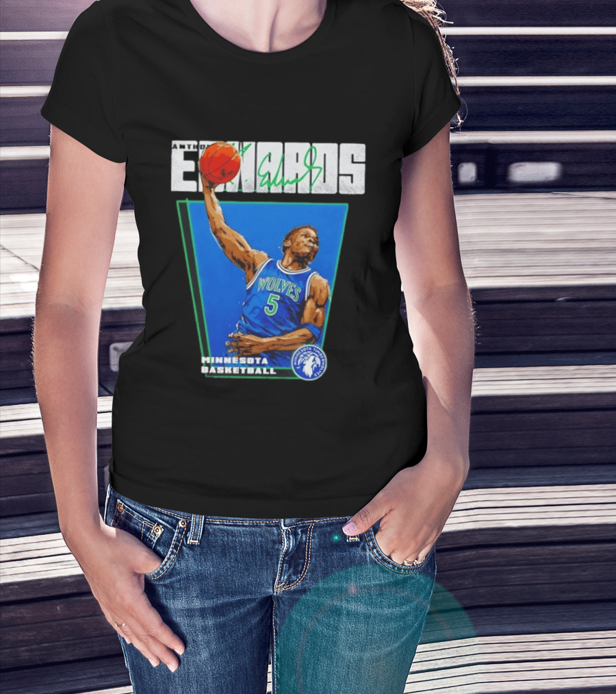 Anthony Edwards Minnesota Basketball Timberwolves Dunking Action T-Shirt