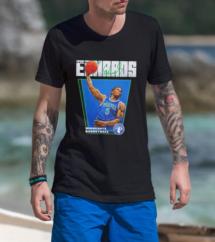 Anthony Edwards Minnesota Basketball Timberwolves Dunking Action T-Shirt
