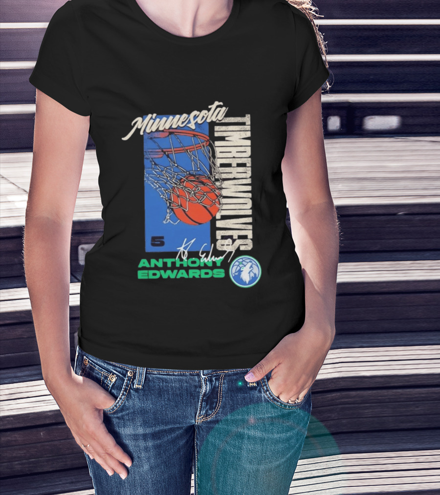 Minnesota Timberwolves Anthony Edwards 5 Basketball Team T-Shirt