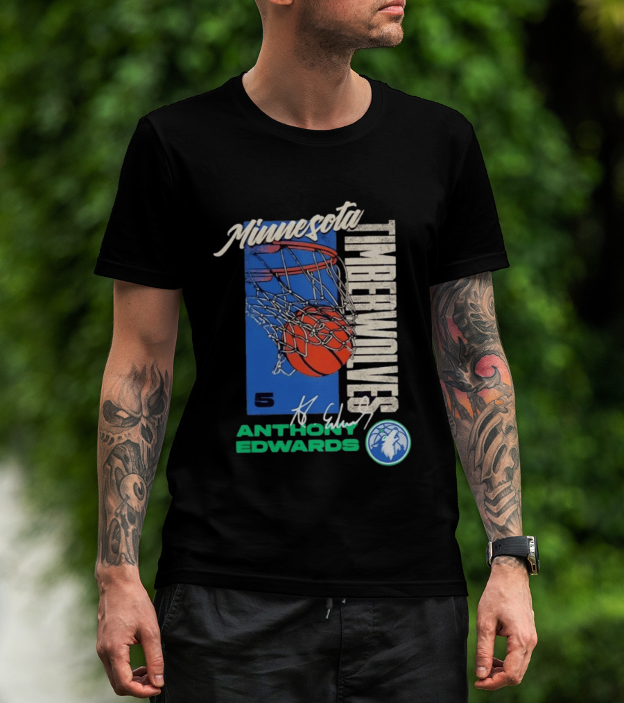Minnesota Timberwolves Anthony Edwards 5 Basketball Team T-Shirt