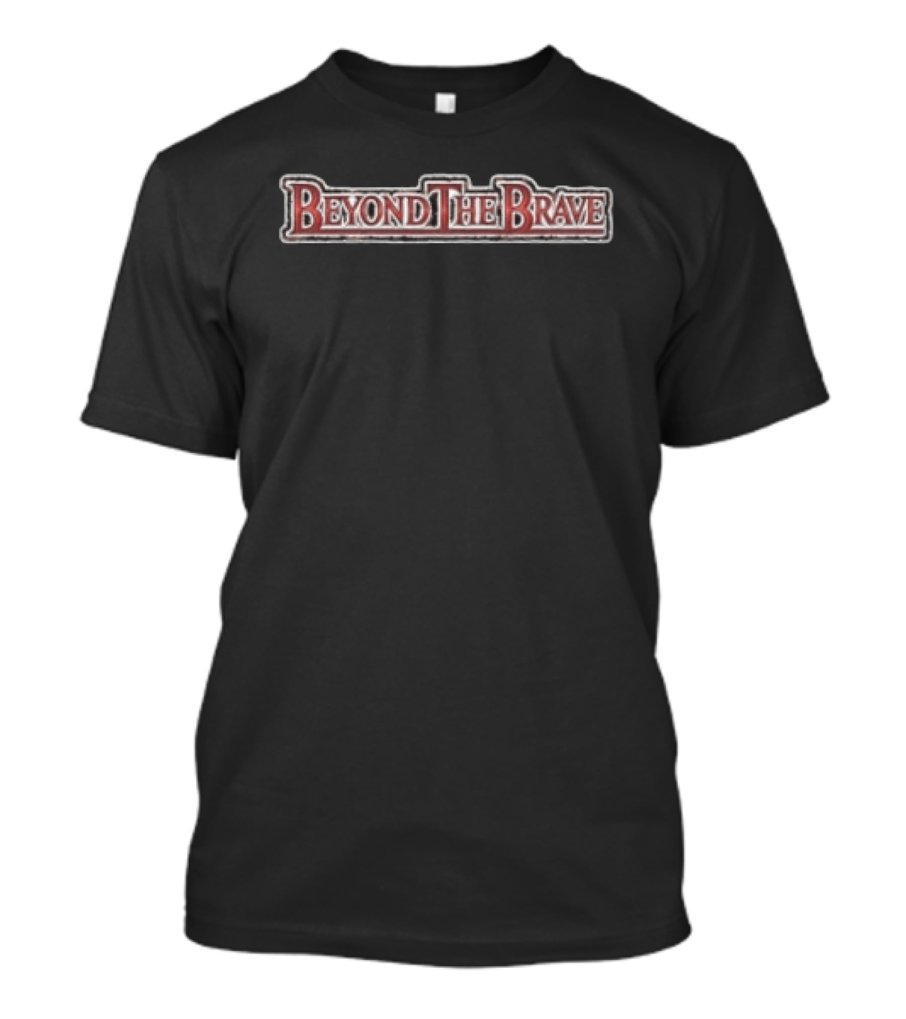Beyond The Brave Red Metallic Lettering Grunge T-Shirt