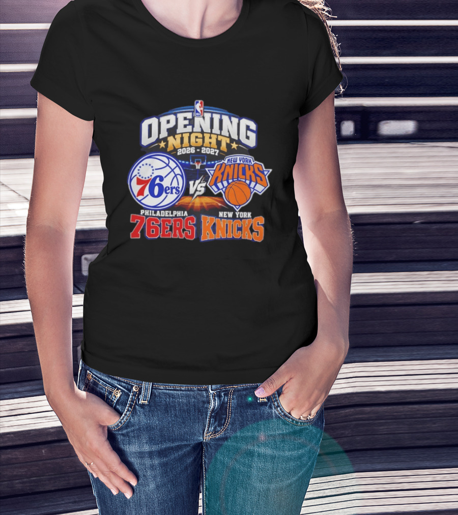 Philadelphia 76ers Vs New York Knicks NBA Opening Night 2026 2027 Matchup Event Highlights T-Shirt
