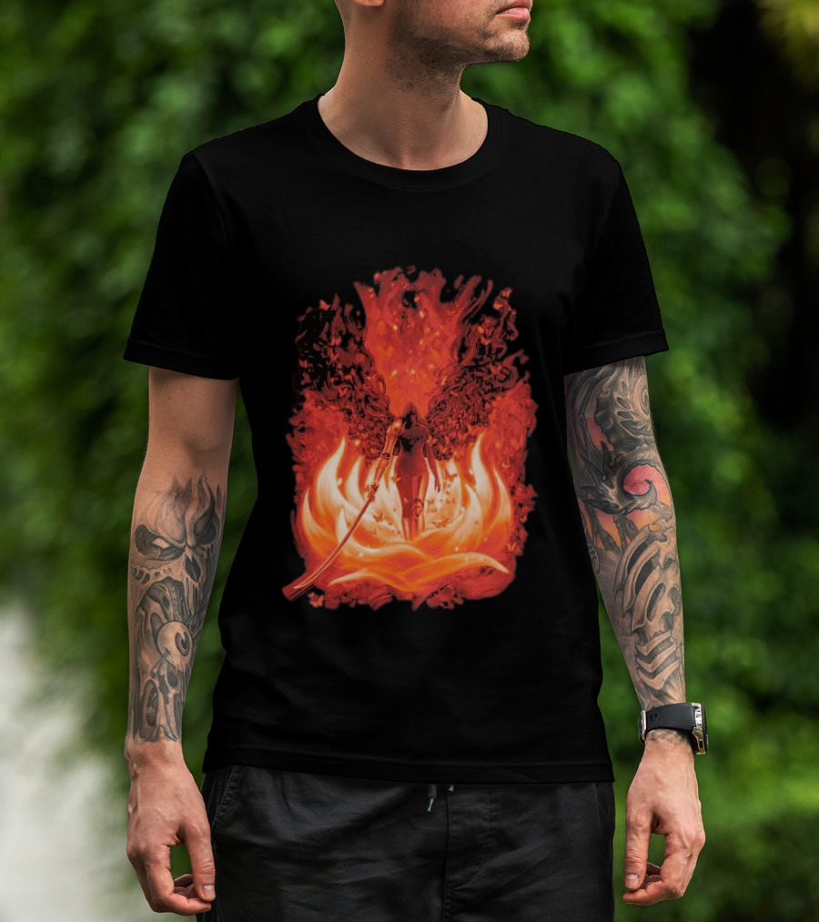 Elden Ring Scarlet Bloom Sword Woman Fiery Flower T-Shirt