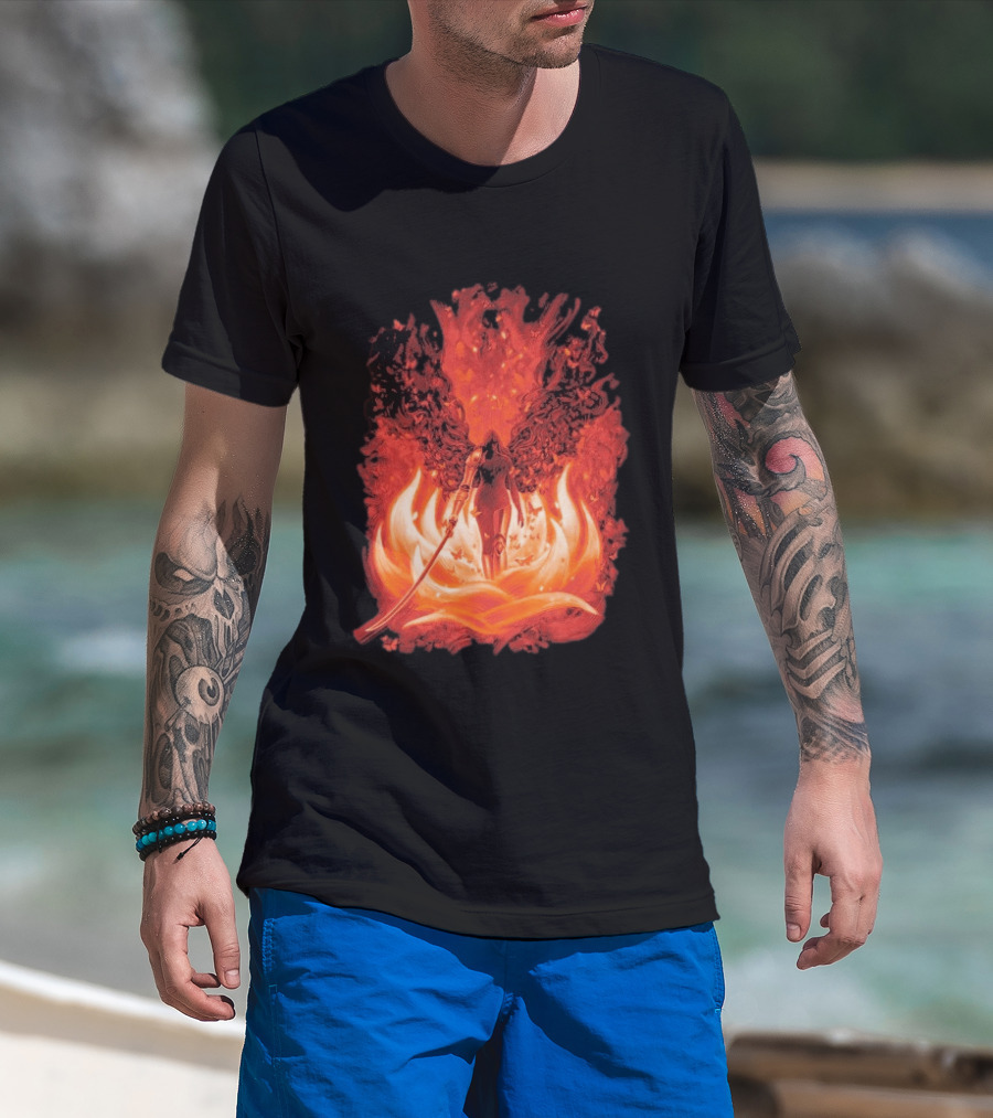 Elden Ring Scarlet Bloom Sword Woman Fiery Flower T-Shirt