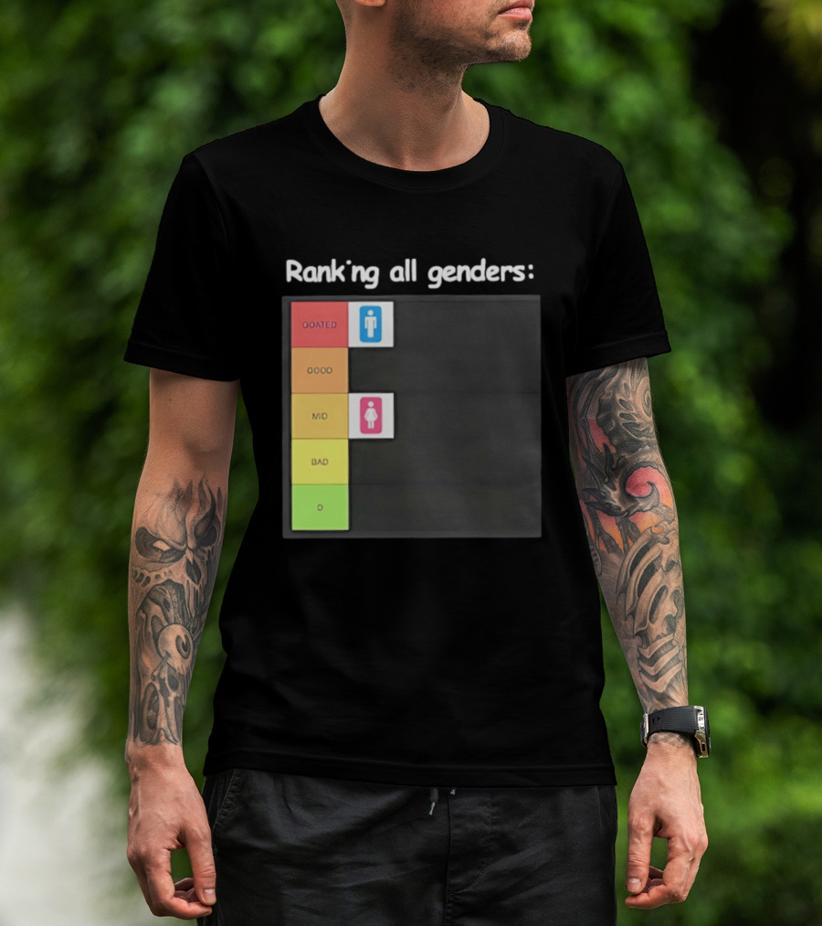 Ranking All Genders GOATed Good Mid Bad D T-Shirt