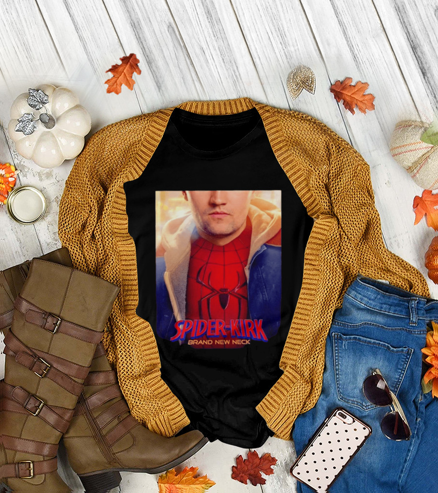Spider Kirk Brand New Neck Spider Man X Charlie Kirk T-Shirt