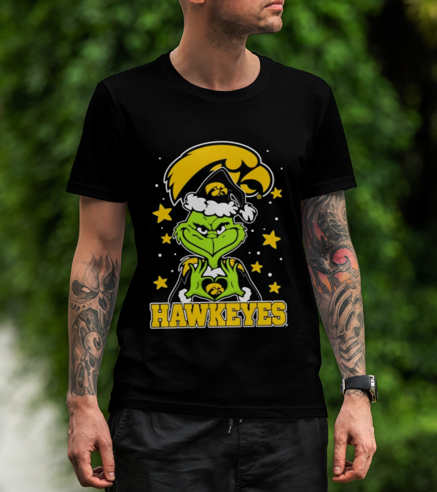 Iowa Hawkeyes Grinch Christmas NCAA Fan Gear T-Shirt