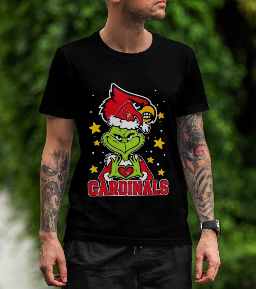 Louisville Cardinals Christmas Grinch Holiday Spirit T-Shirt