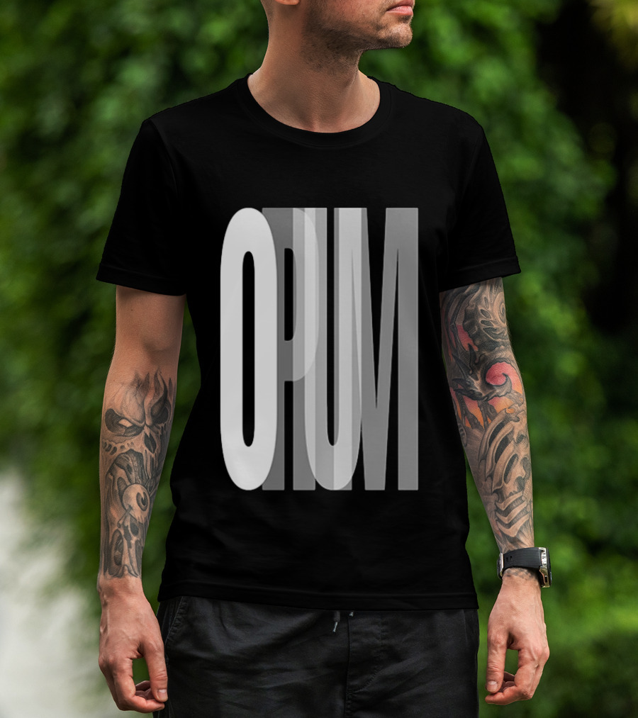 Opium Store Opium 00 Bold Text Optical Illusion T-Shirt