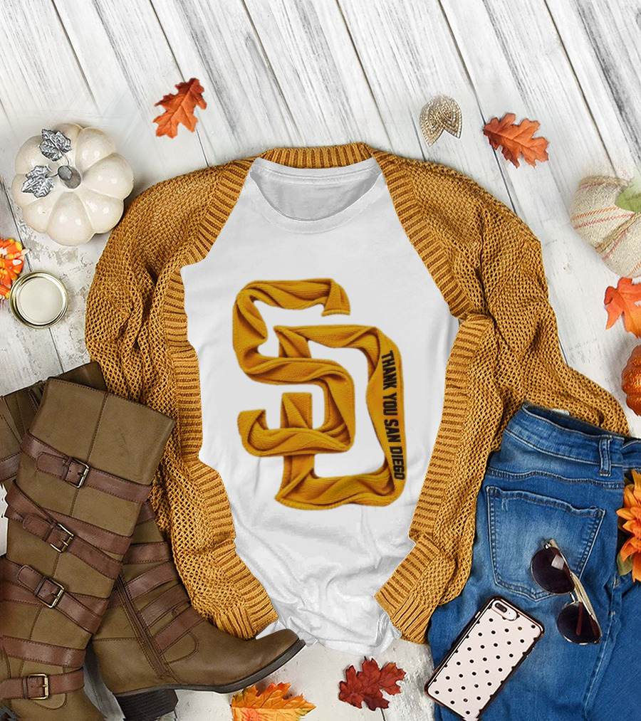 San Diego Padres Thank You San Diego SD Scarf T-Shirt
