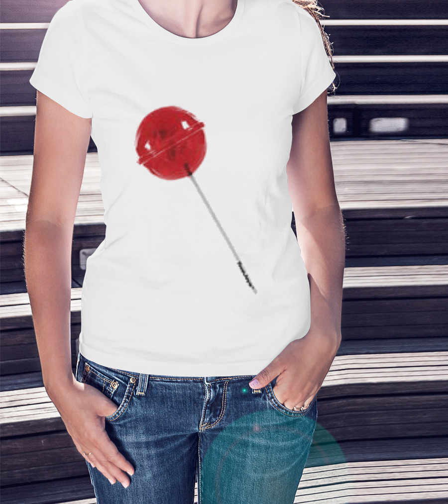 Twojeys Lollipop White Red Candy Stick T-Shirt