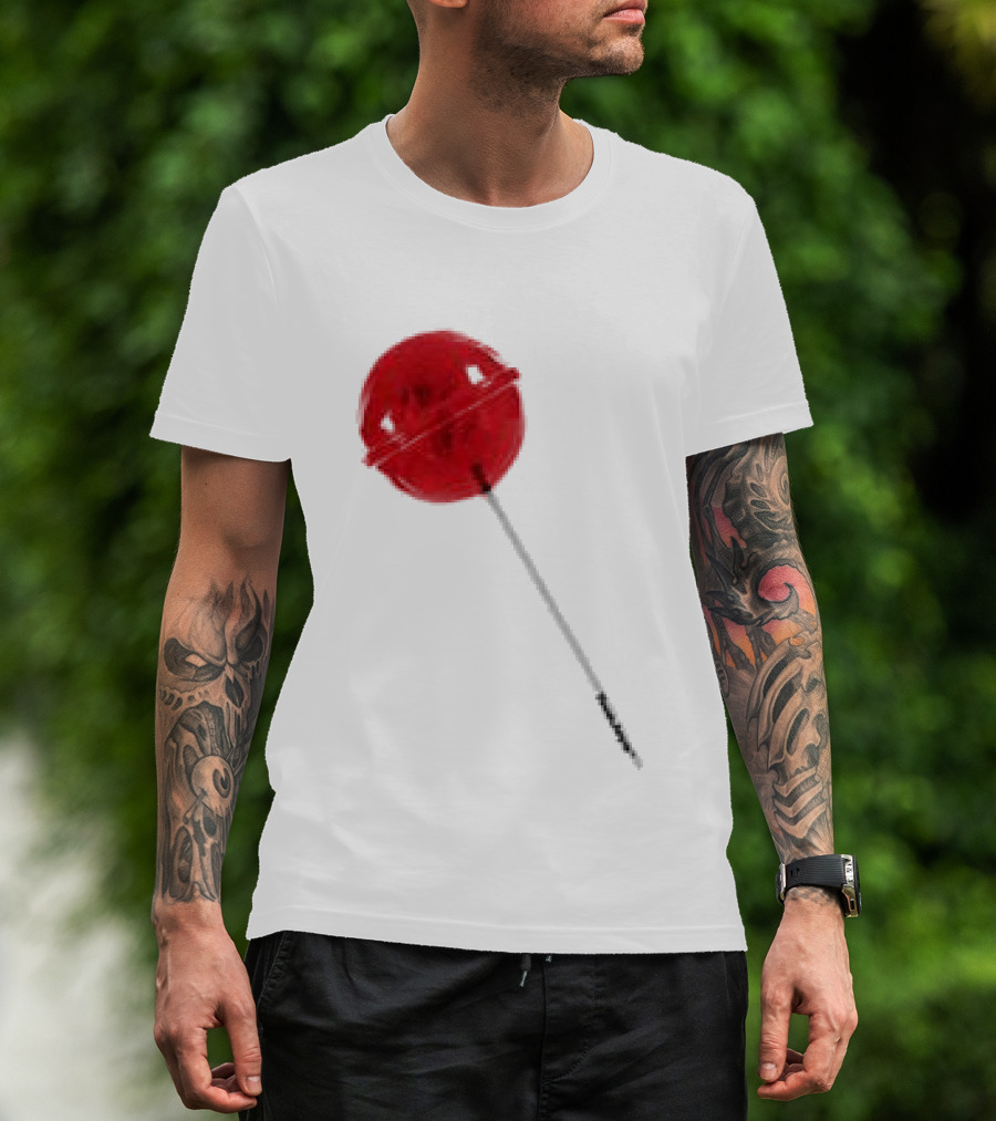 Twojeys Lollipop White Red Candy Stick T-Shirt