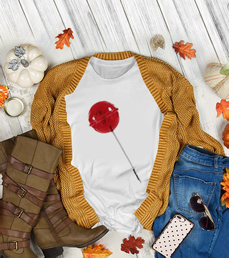 Twojeys Lollipop White Red Candy Stick T-Shirt