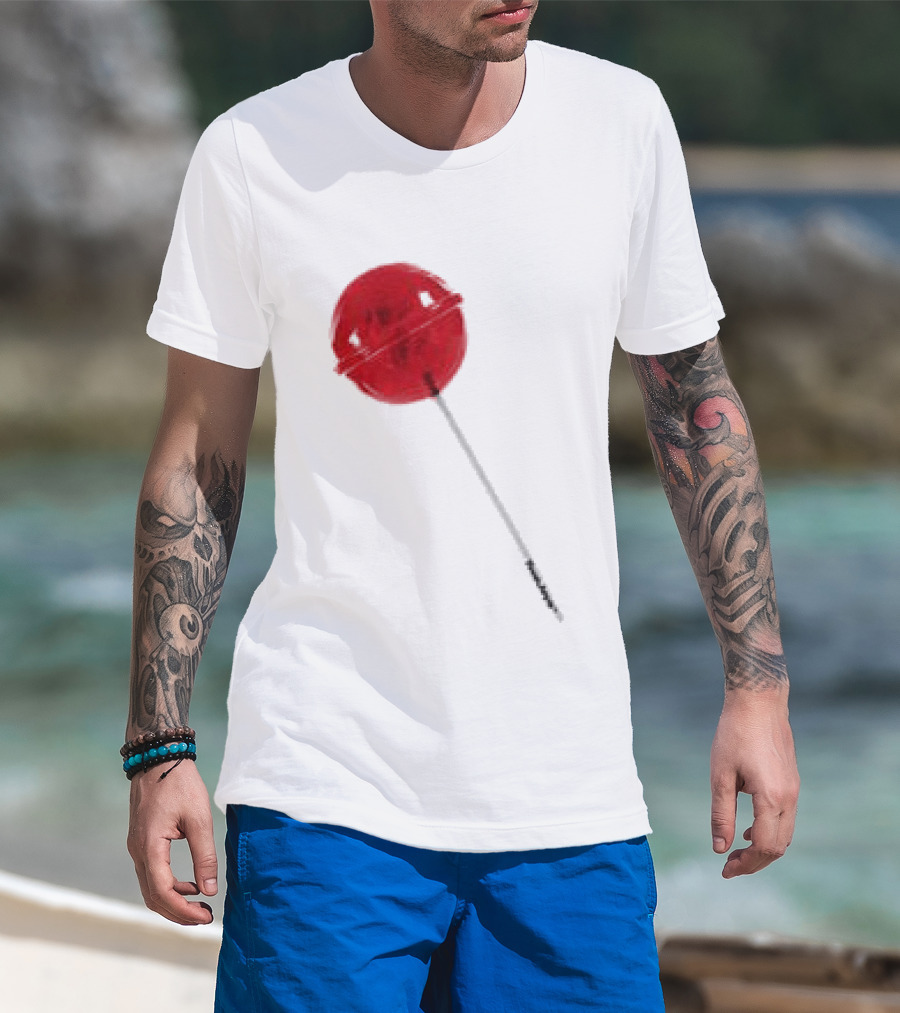 Twojeys Lollipop White Red Candy Stick T-Shirt