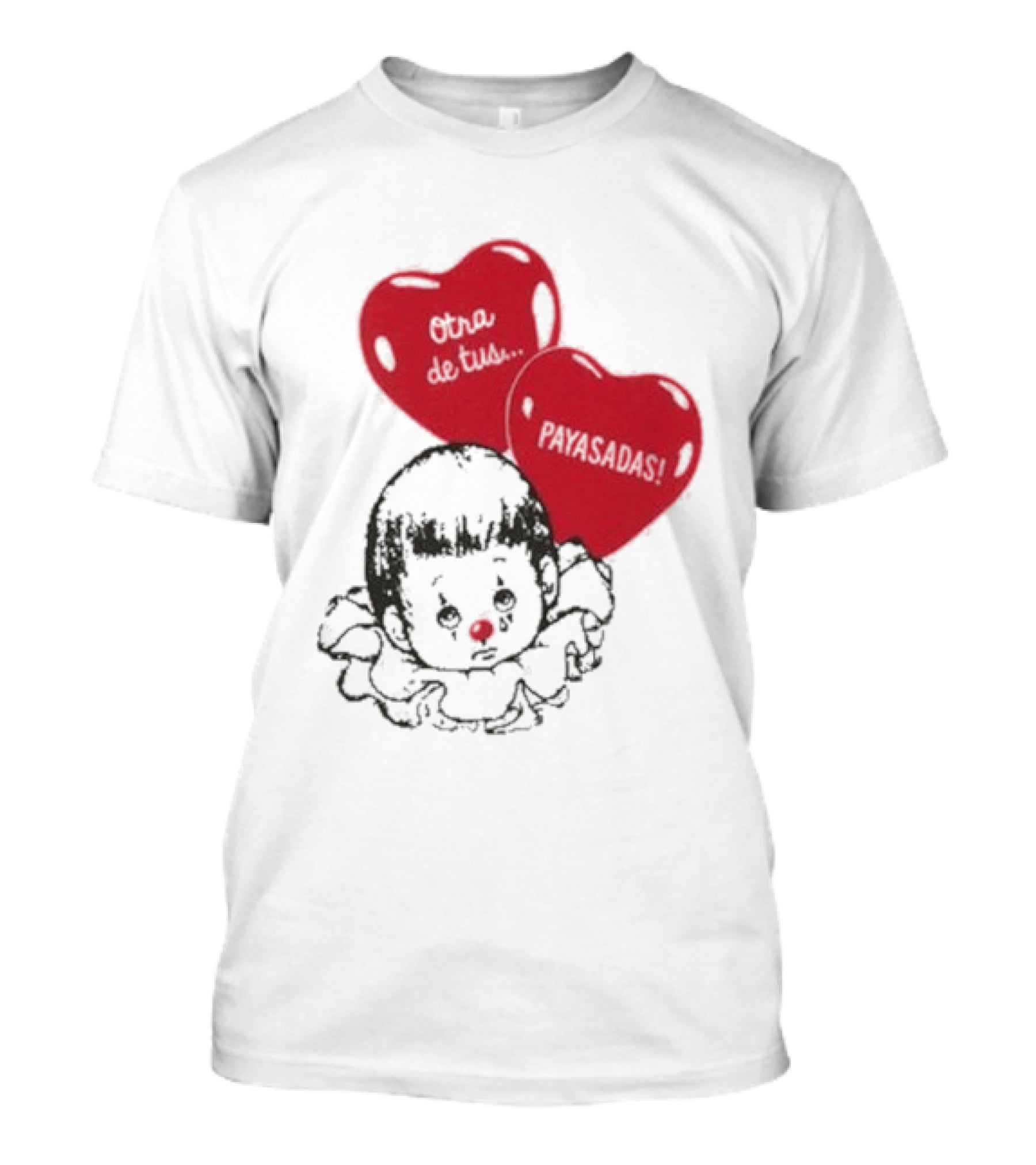 Willy Chavarria Payasadas Red Heart Balloons And Child Clown T-Shirt