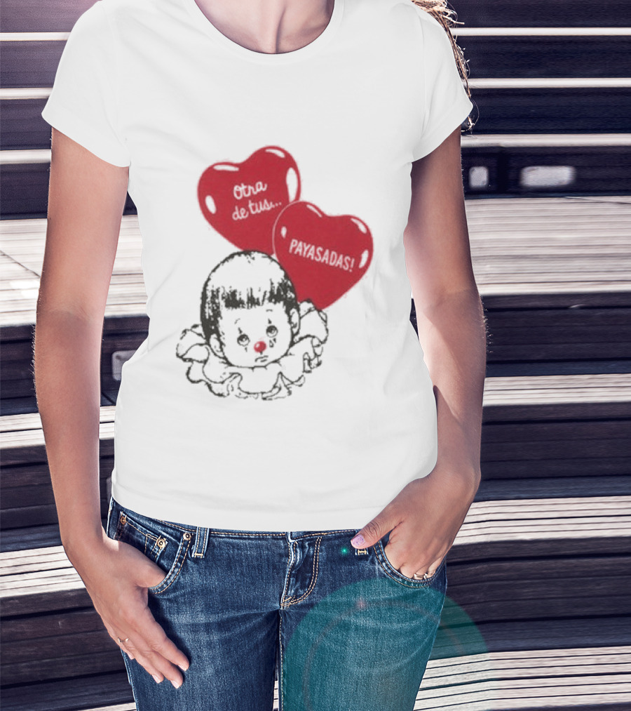Willy Chavarria Payasadas Red Heart Balloons And Child Clown T-Shirt