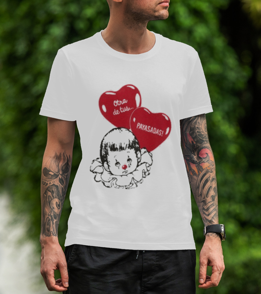 Willy Chavarria Payasadas Red Heart Balloons And Child Clown T-Shirt