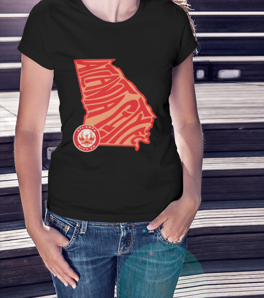 Atlanta City FC Groovy Team State Map Ensemble T-Shirt