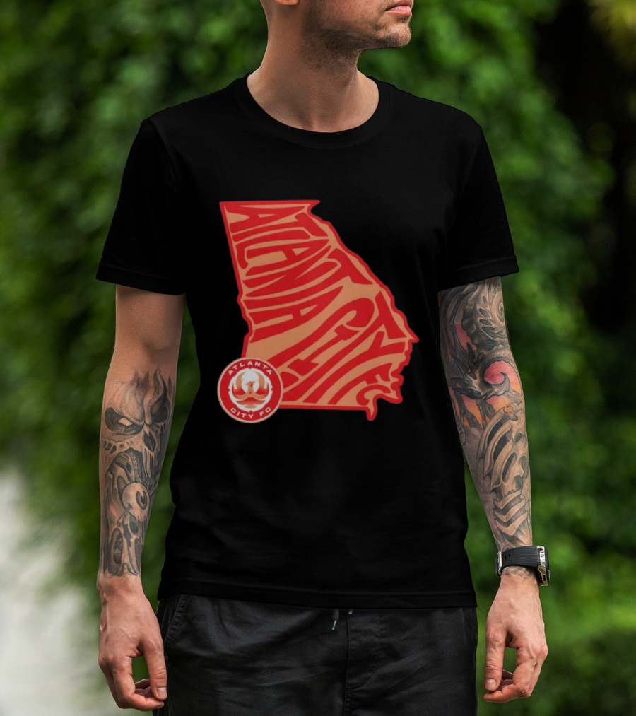 Atlanta City FC Groovy Team State Map Ensemble T-Shirt