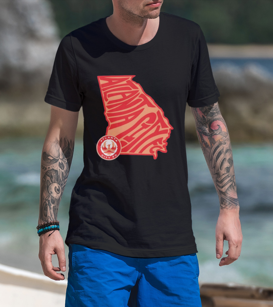 Atlanta City FC Groovy Team State Map Ensemble T-Shirt