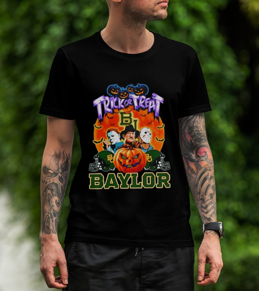 Baylor Bears Halloween 2026 Trick Or Treat Horror Characters T-Shirt
