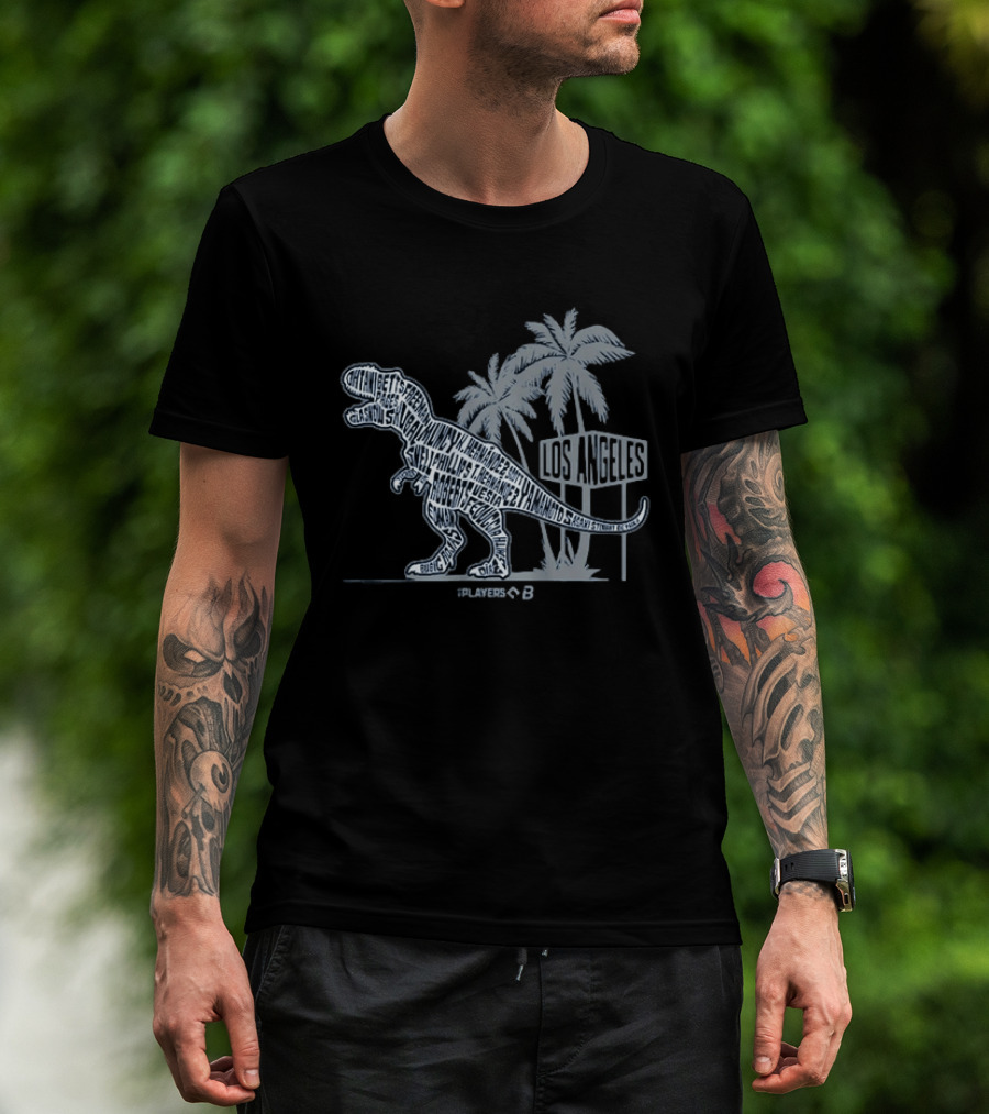 Players Los Angeles Dinosaurs Baseball Palm Trees T-Shirt