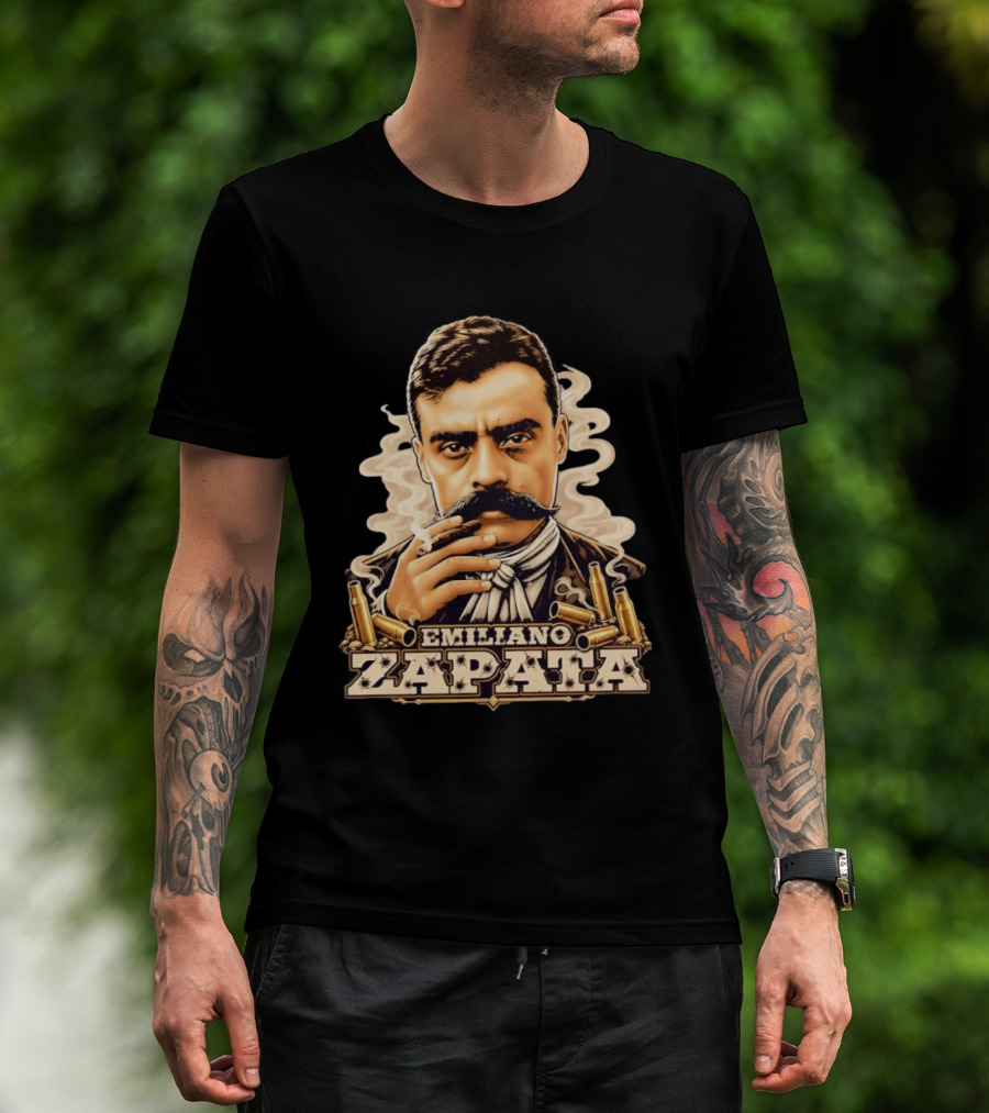 Emiliano Zapata Mexican Revolution Smoking Gun T-Shirt