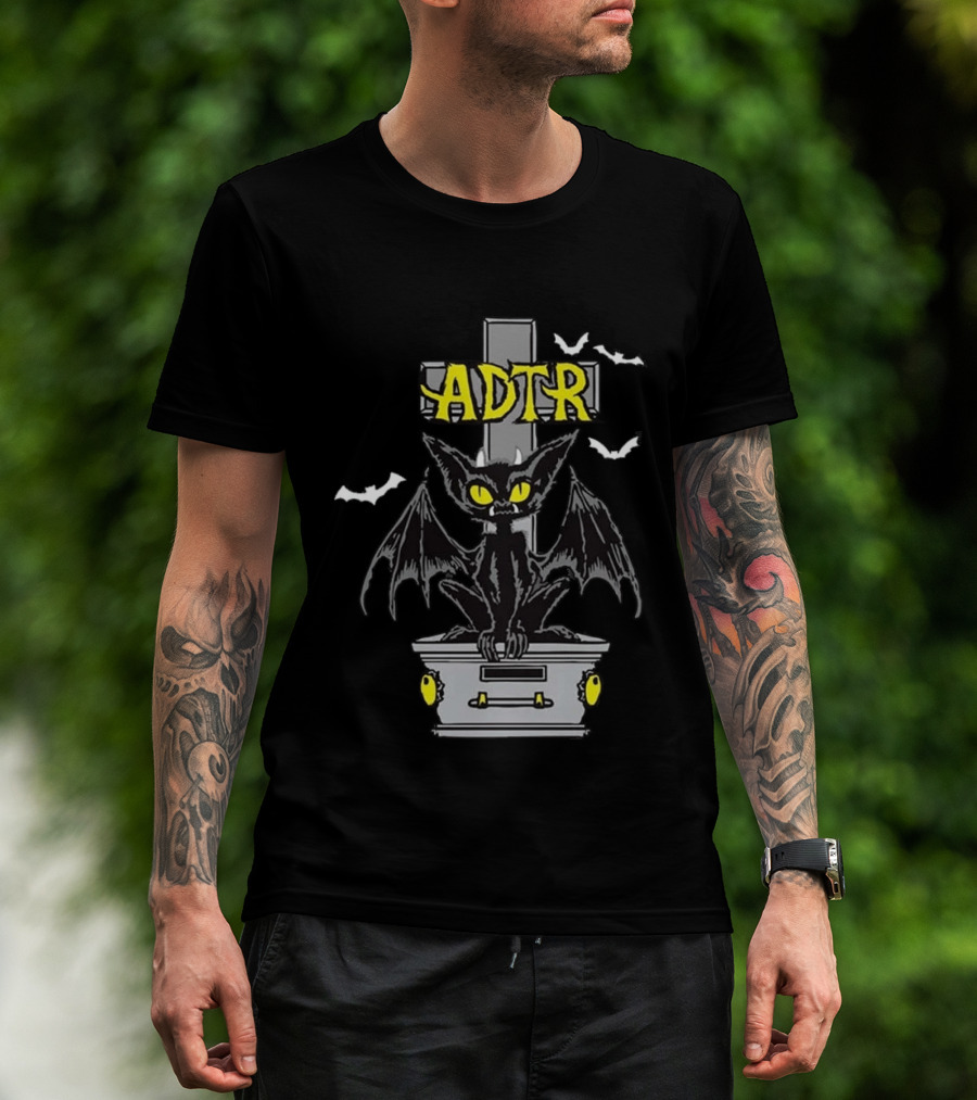 ADTR Halloween 2026 Dead And Buried Gargoyle With Bats T-Shirt