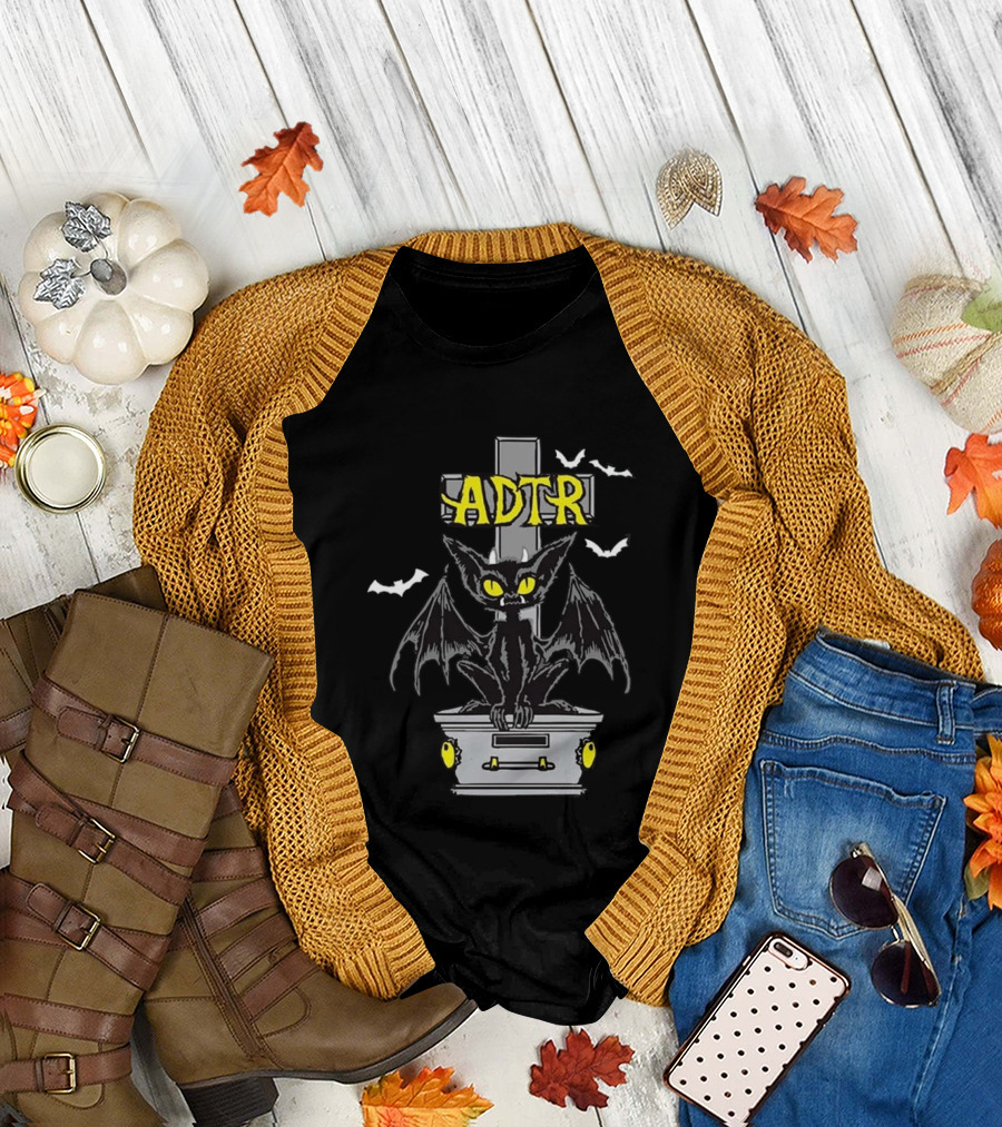 ADTR Halloween 2026 Dead And Buried Gargoyle With Bats T-Shirt