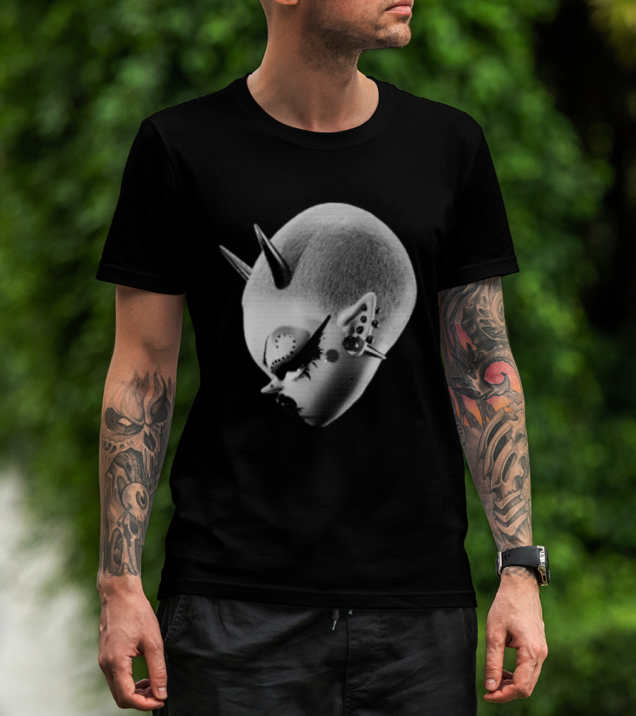 Poi And Keely Store The Bb Surreal 3D Punk Alien Head T-Shirt