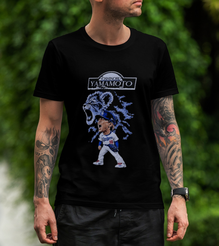 Yoshinobu Yamamoto Baby Lion Los Angeles Dodgers Number 18 T-Shirt