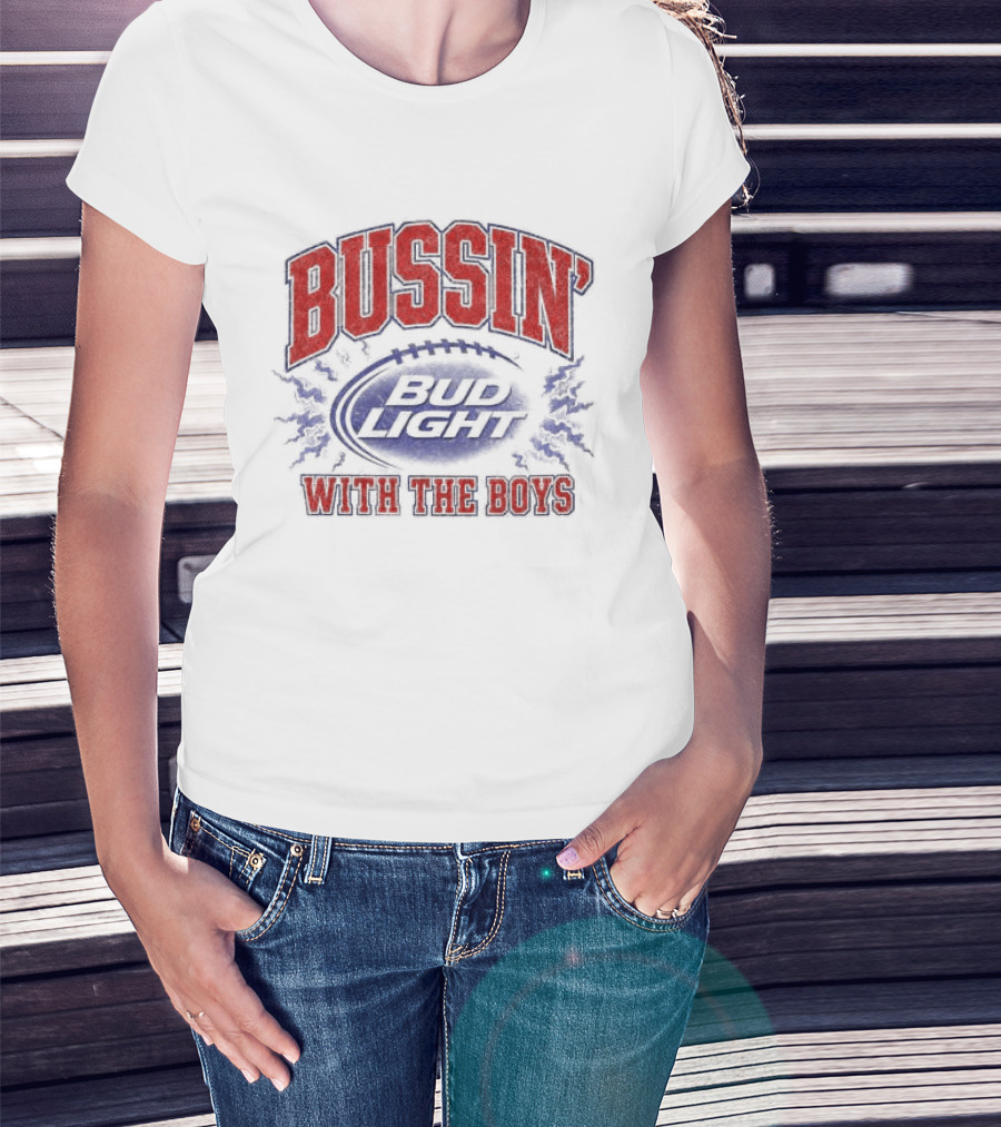 Bussin With The Boys Bud Light Crewneck Collaboration Sports Fandom T-Shirt