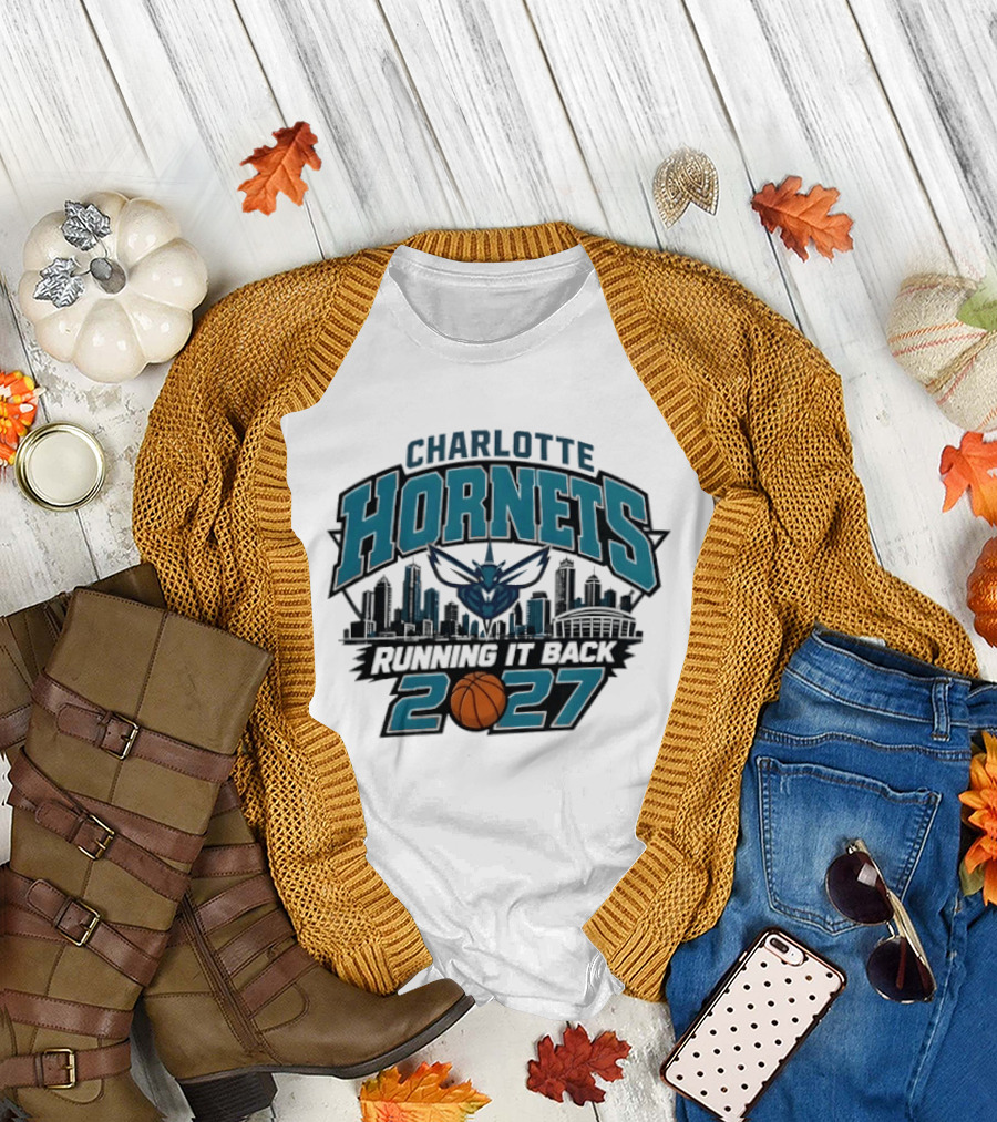 Charlotte Hornets 2027 Skyline Running It Back NBA T-Shirt