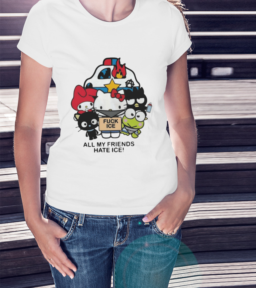 Hello Kitty Fuck Ice All My Friends Hate Ice T-Shirt
