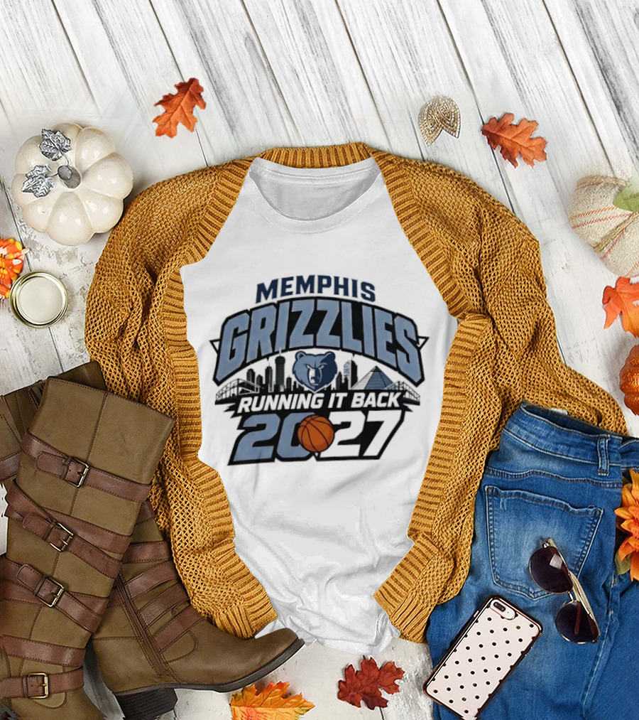 Memphis Grizzlies Running It Back 2027 Skyline Basketball T-Shirt