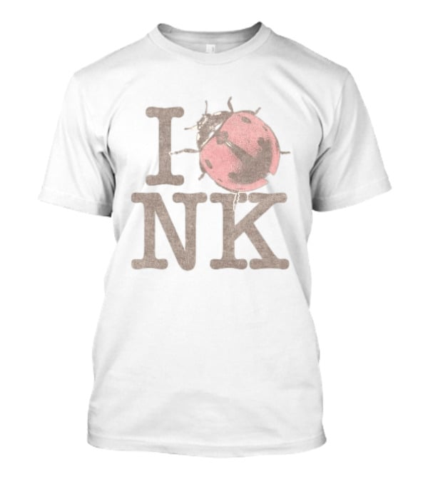 Noah Kahan Store I Love NK Pink Ladybug T-Shirt
