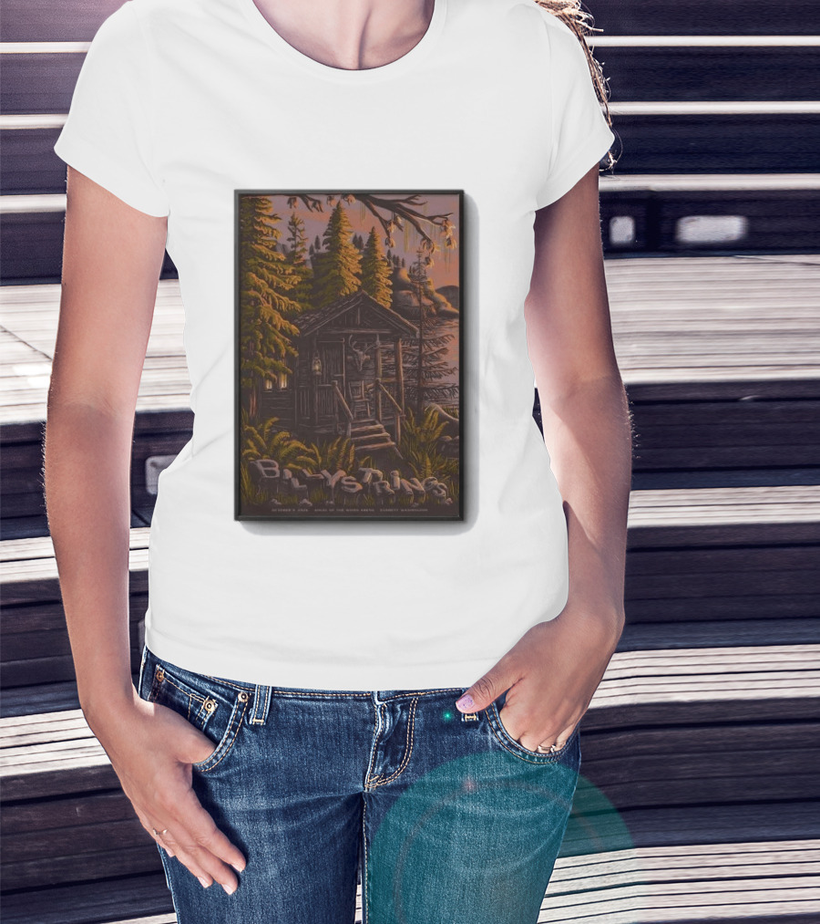 Billy Strings Concert Angel Of The Winds Arena Everett WA Oct 9 2026 Cabin Scene T-Shirt