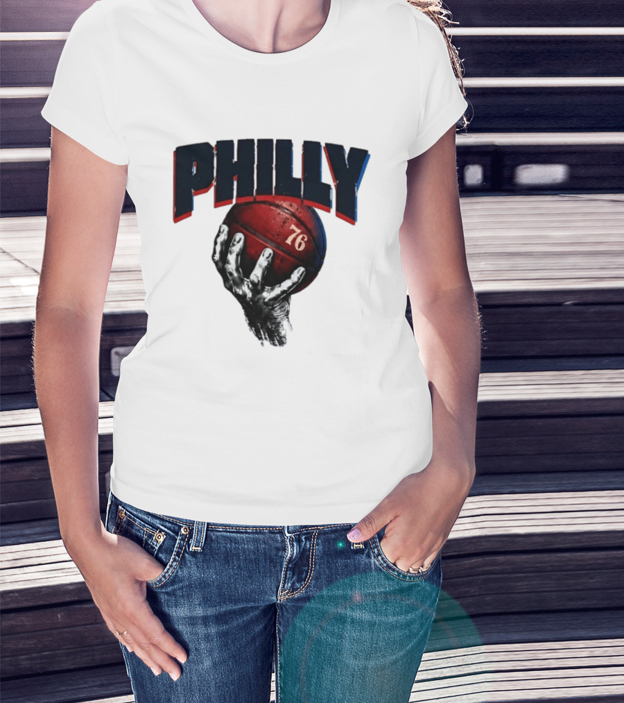 Philly Basketball 76 Hand T-Shirt