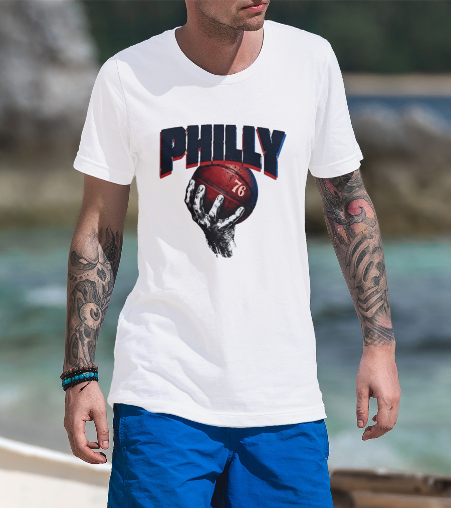 Philly Basketball 76 Hand T-Shirt
