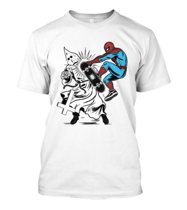 Spider Man Anti Racism Skateboard Pop Culture T-Shirt
