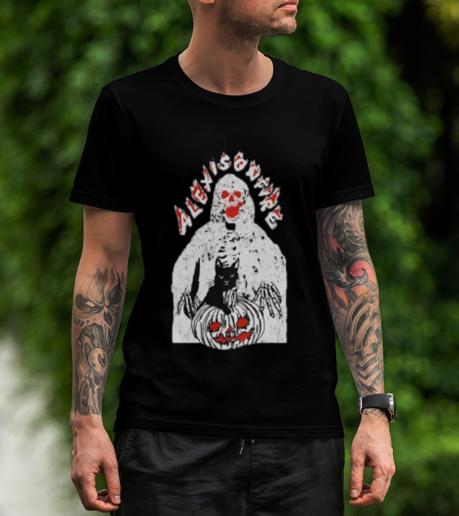 Alexisonfire Halloween Skeleton Cat Pumpkin Strange Things T-Shirt