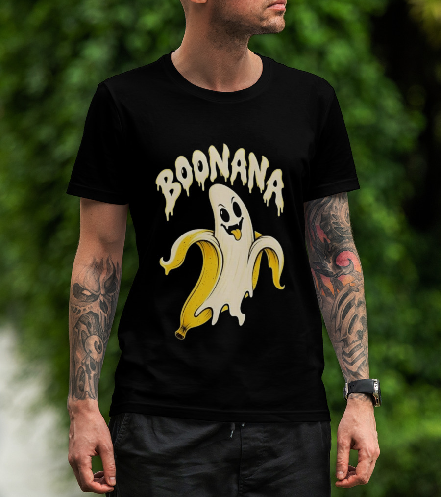 Boonana Spooky Ghost Pun Halloween Banana T-Shirt